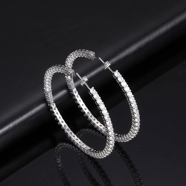 LARGE ETERNITY HOOP EARRINGS - SILVER