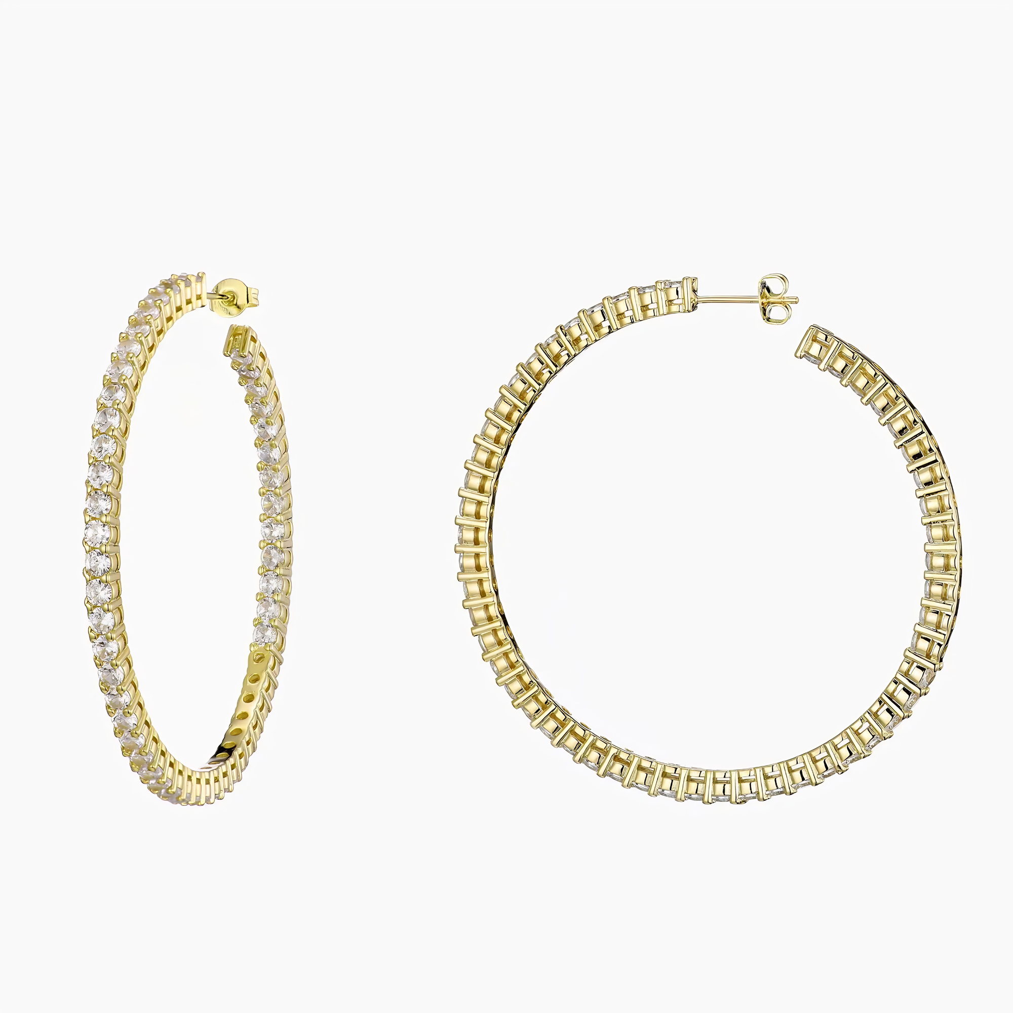 LARGE ETERNITY HOOP EARRINGS - GOLD