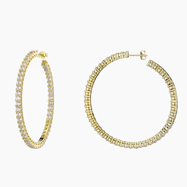 LARGE ETERNITY HOOP EARRINGS - GOLD