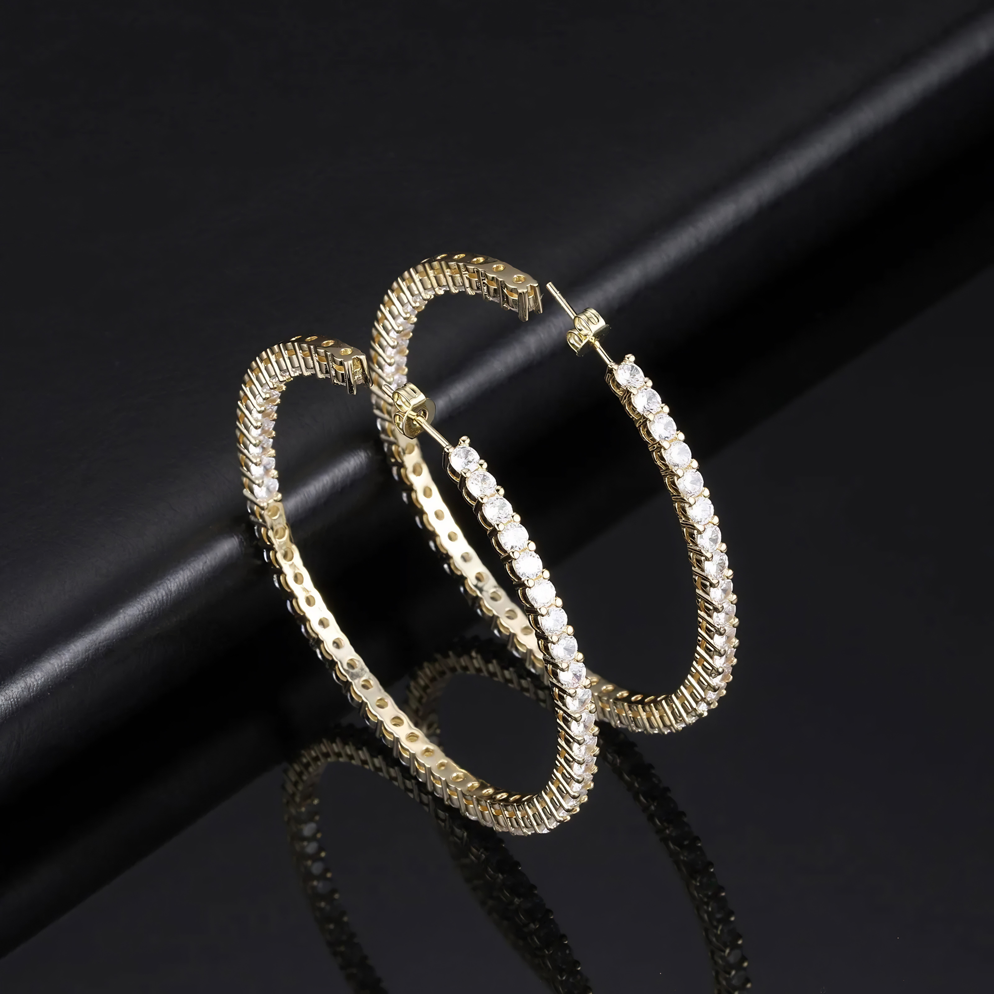 LARGE ETERNITY HOOP EARRINGS - GOLD