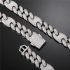 18MM ICED PUFF CUBAN CHAIN - SILVER