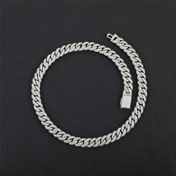 10MM ICED CUBAN LINK CHAIN - SILVER