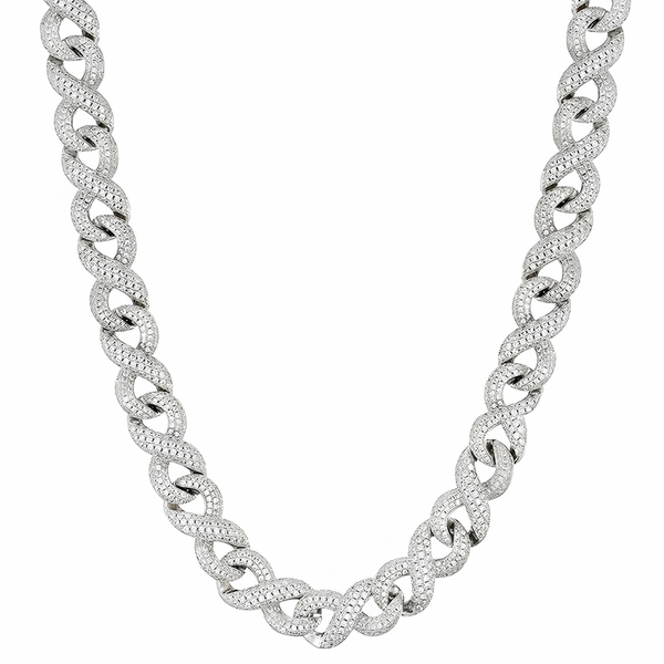 16MM ICED INFINITY CUBAN CHAIN - SILVER