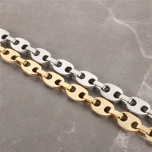12MM ICED PUFF CUBAN CHAIN - SILVER