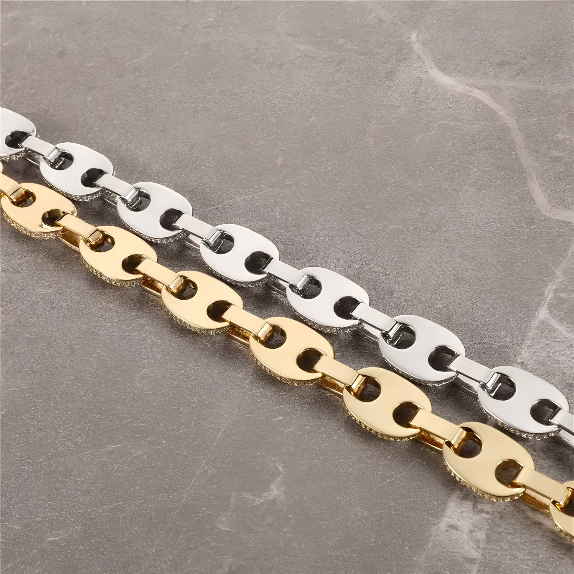 12MM ICED PUFF CUBAN CHAIN - GOLD
