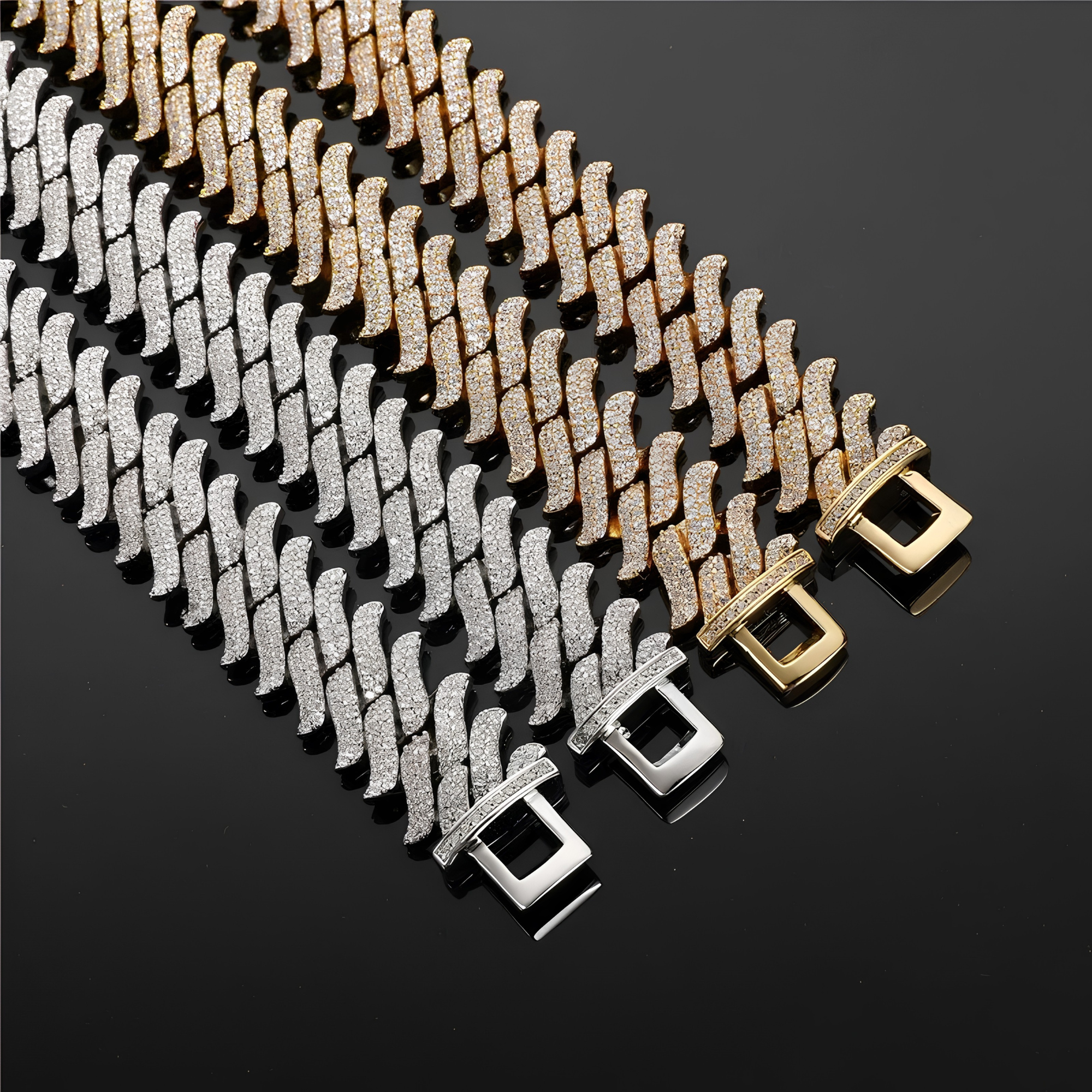 16MM ICED SPIKED CUBAN CHAIN - SILVER
