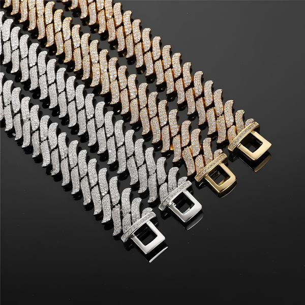 16MM ICED SPIKED CUBAN CHAIN - GOLD