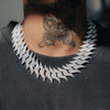 16MM ICED SPIKED CUBAN CHAIN - SILVER