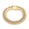 16MM ICED SPIKED CUBAN BRACELET - GOLD