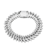 16MM ICED SPIKED CUBAN BRACELET - SILVER