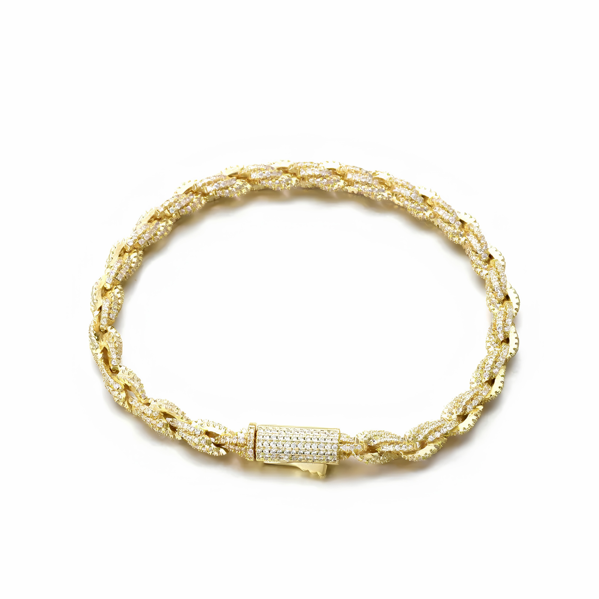 6MM ICED ROPE BRACELET - GOLD