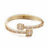 6MM ICED BAGUETTE CUFF BRACELET - GOLD