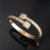 6MM ICED BAGUETTE CUFF BRACELET - GOLD