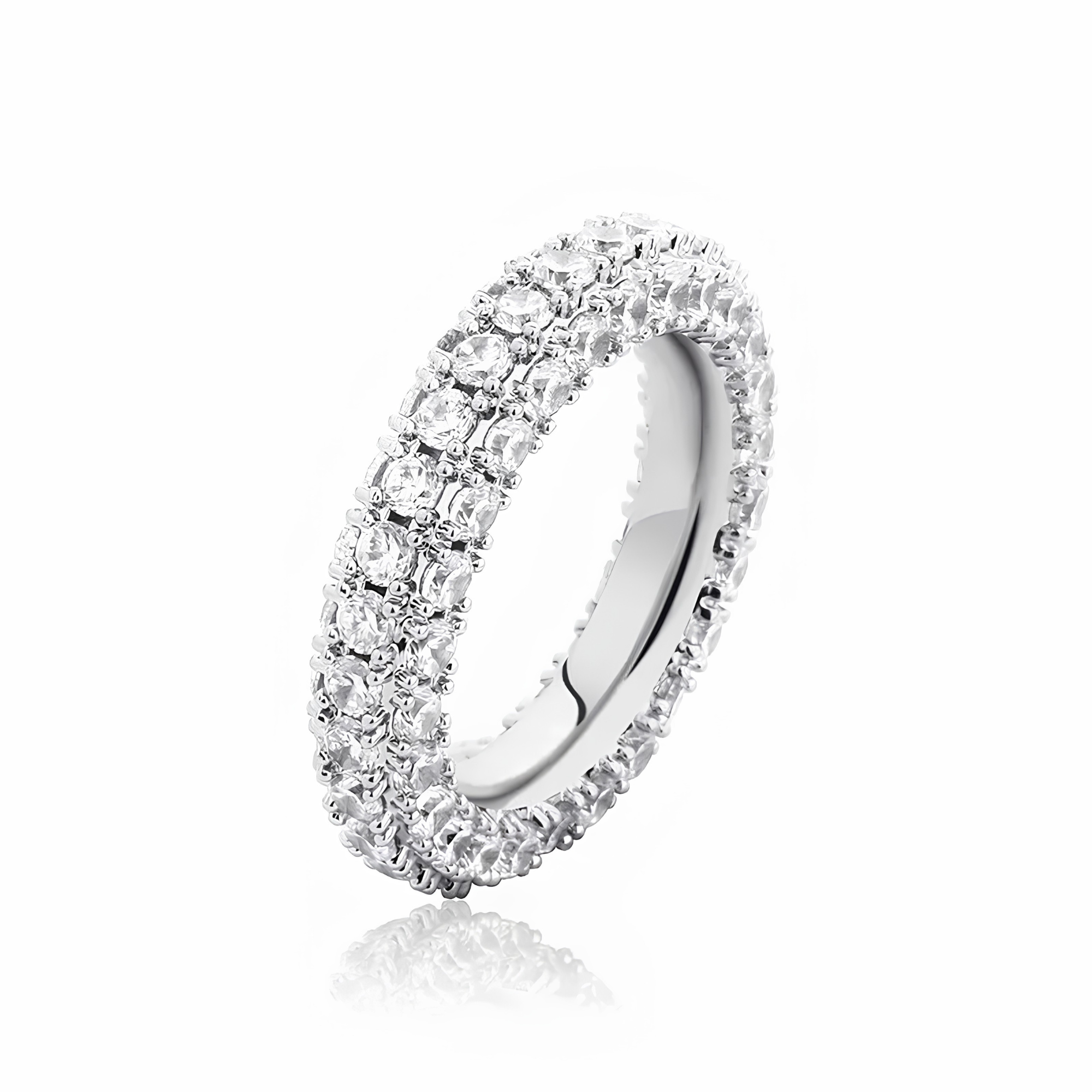 TRIPLE ROW TENNIS RING - SILVER