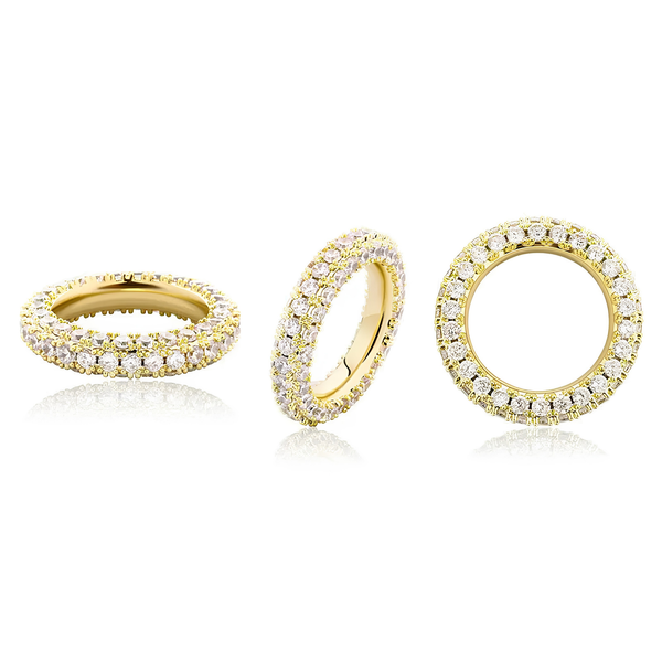 TRIPLE ROW TENNIS RING - GOLD