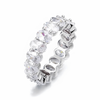 OVAL CUT ICED RING - SILVER