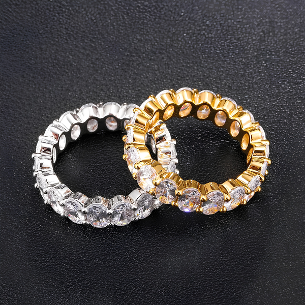 OVAL CUT ICED RING - SILVER