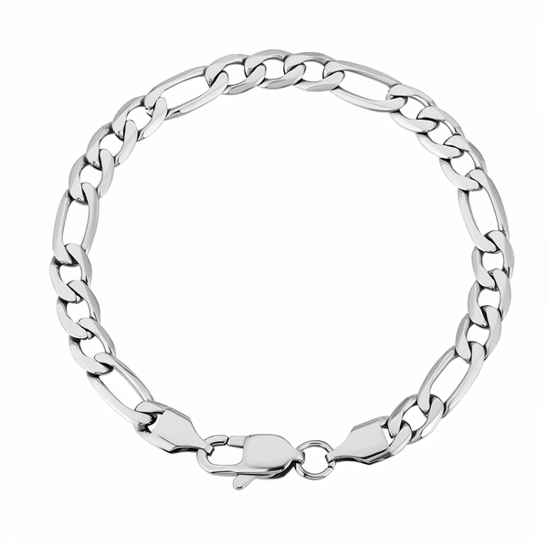 6MM FIGARO BRACELET - SILVER