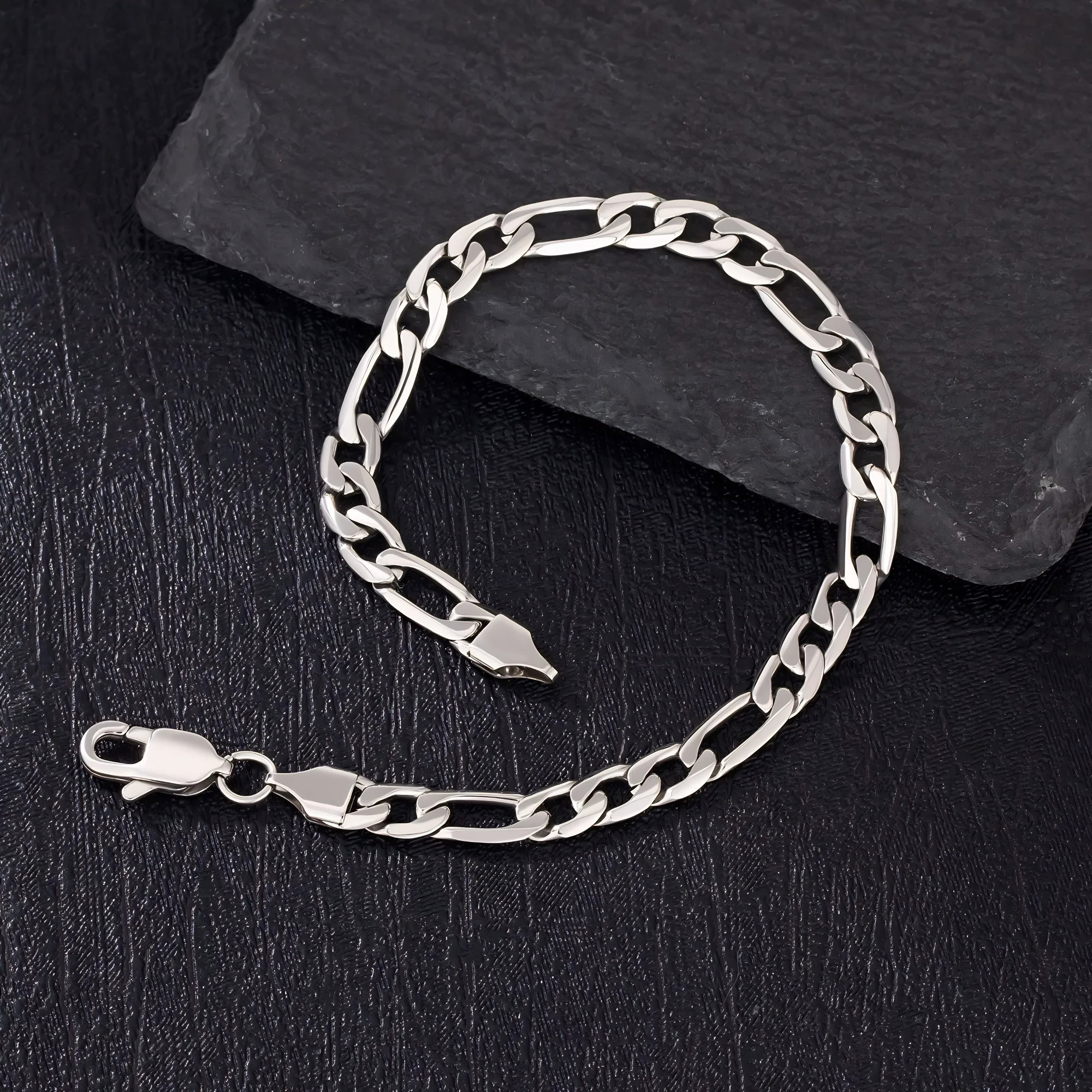 6MM FIGARO BRACELET - SILVER