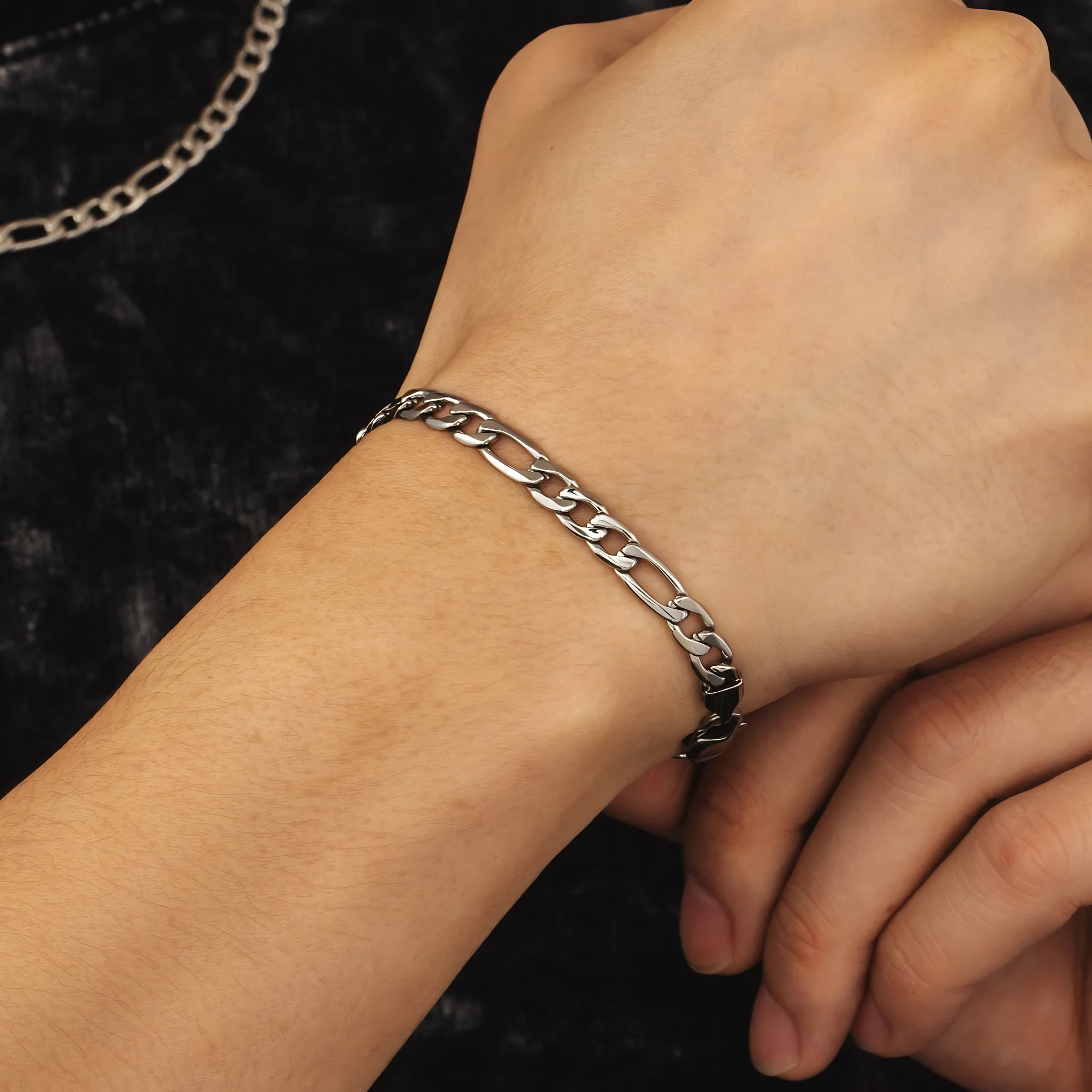 3MM FIGARO BRACELET - SILVER