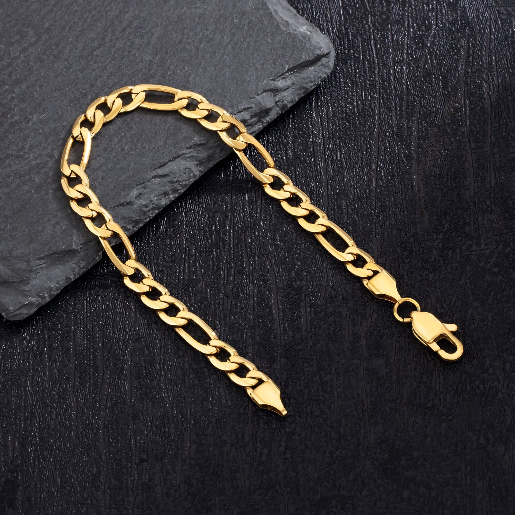 6MM FIGARO BRACELET - GOLD