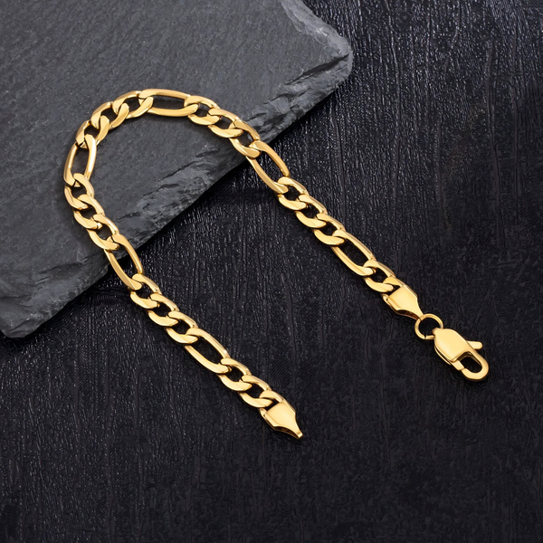 6MM FIGARO BRACELET - GOLD
