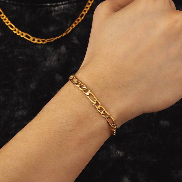 3MM FIGARO BRACELET - GOLD