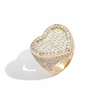 ICED BAGUETTE HEART RING - GOLD
