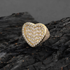 ICED BAGUETTE HEART RING - GOLD