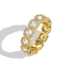 ICED CLUSTERED TENNIS RING - GOLD