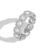 ICED CLUSTERED TENNIS RING - SILVER