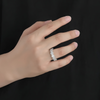 ICED CLUSTERED TENNIS RING - SILVER