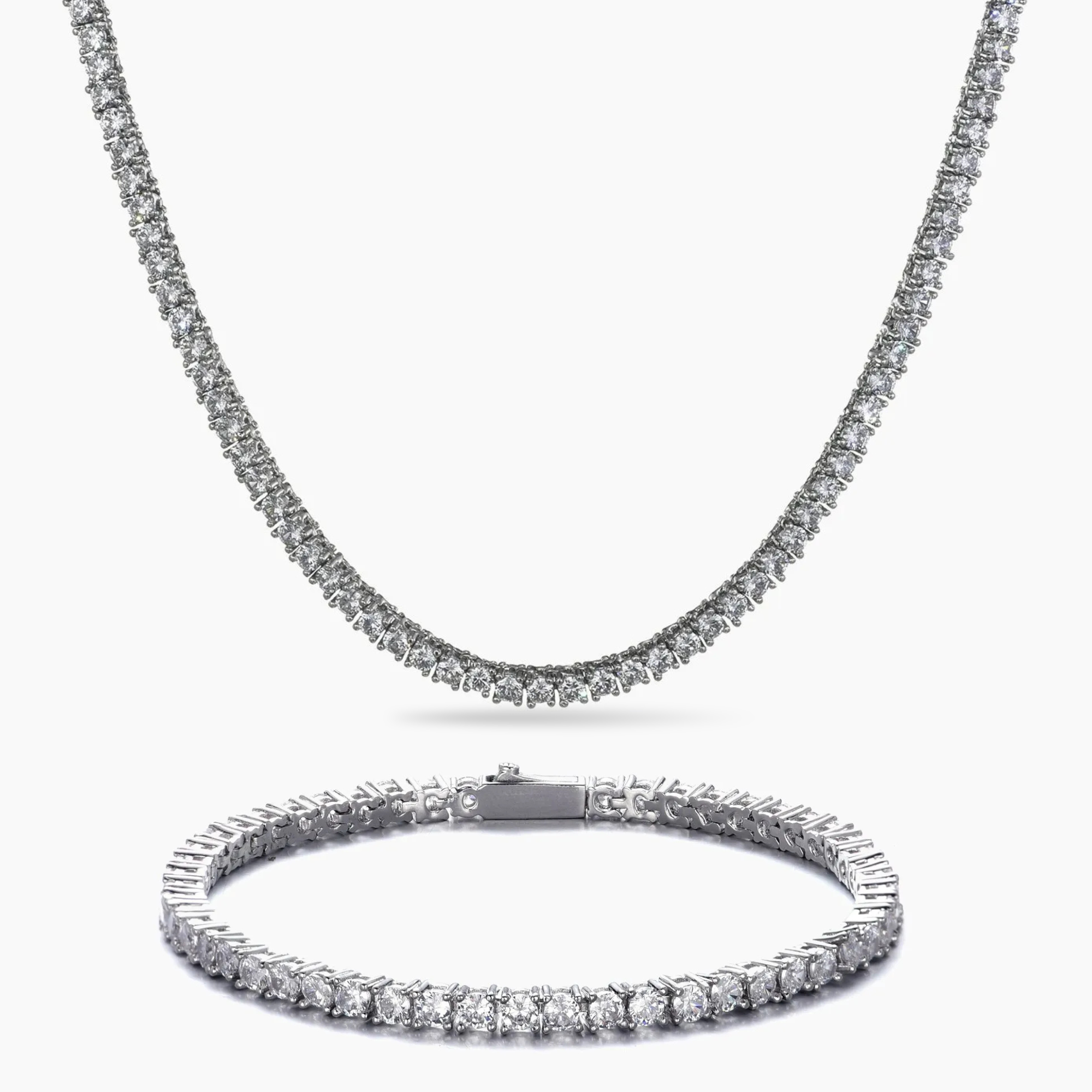 WOMENS 3MM TENNIS SET - SILVER