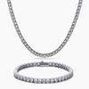 WOMENS 4MM TENNIS SET - SILVER