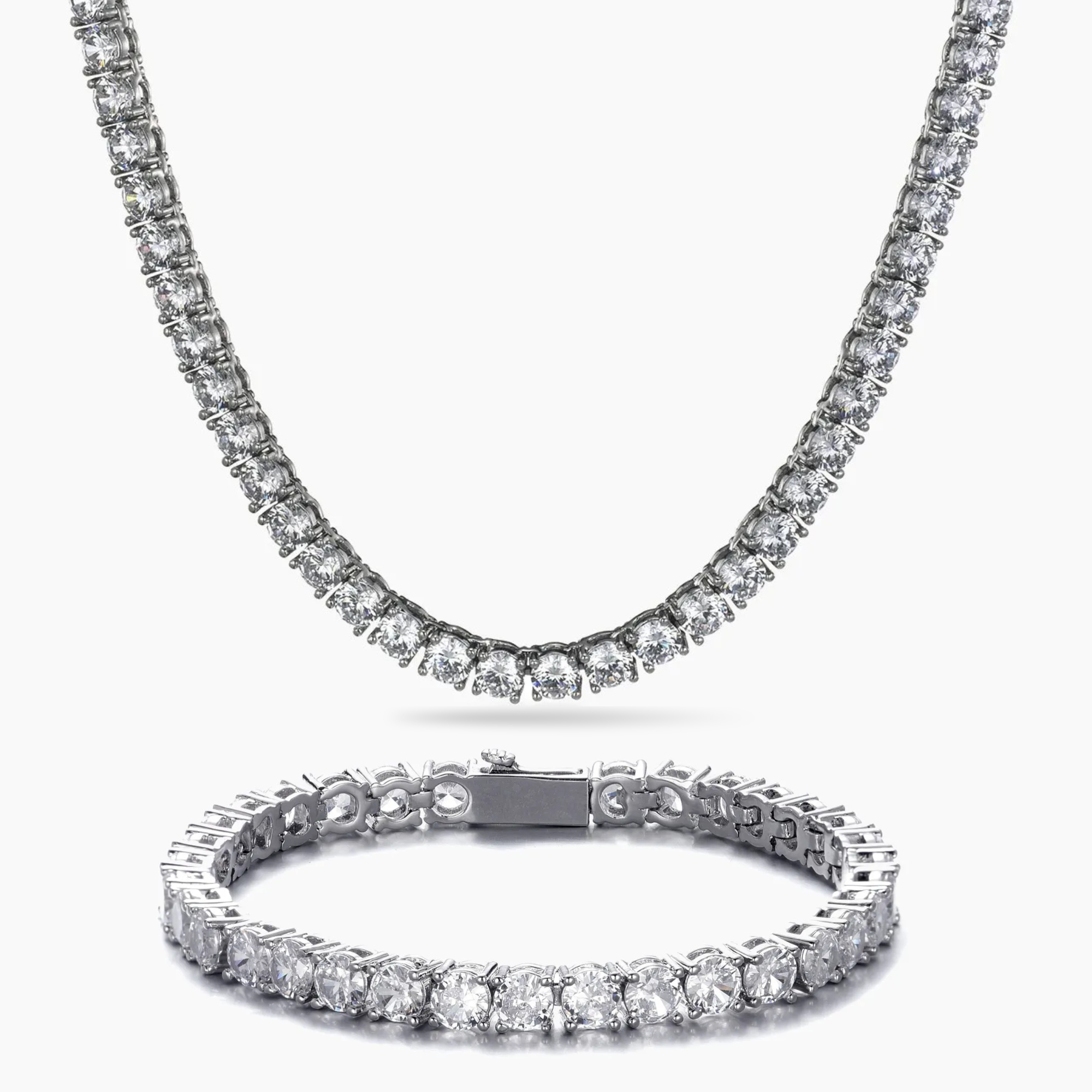 WOMENS 5MM TENNIS SET - SILVER