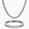 WOMENS 5MM TENNIS SET - SILVER