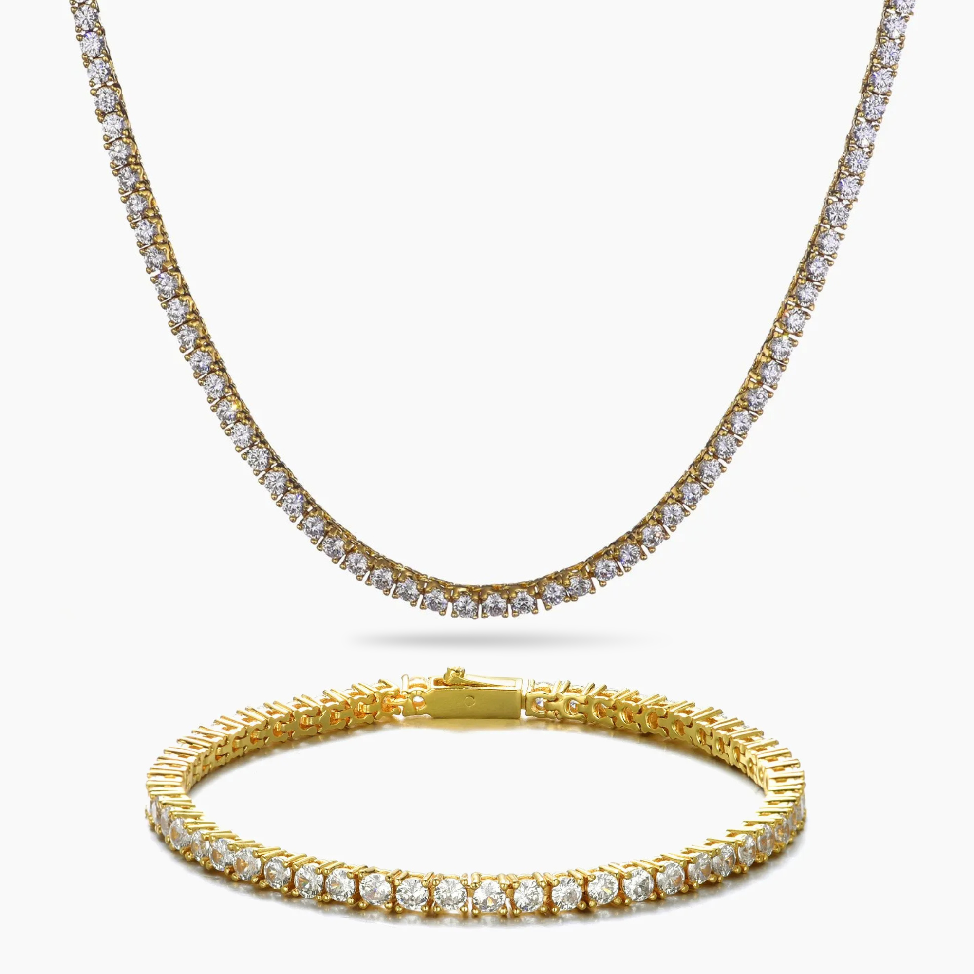WOMENS 3MM TENNIS SET - GOLD