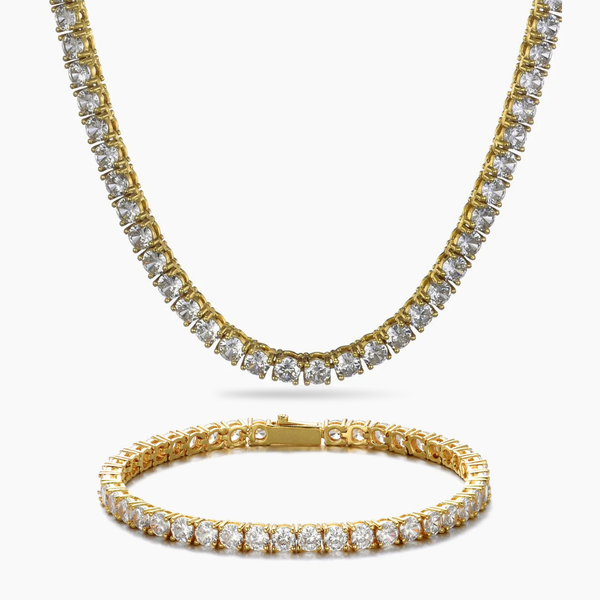 WOMENS 4MM TENNIS SET - GOLD