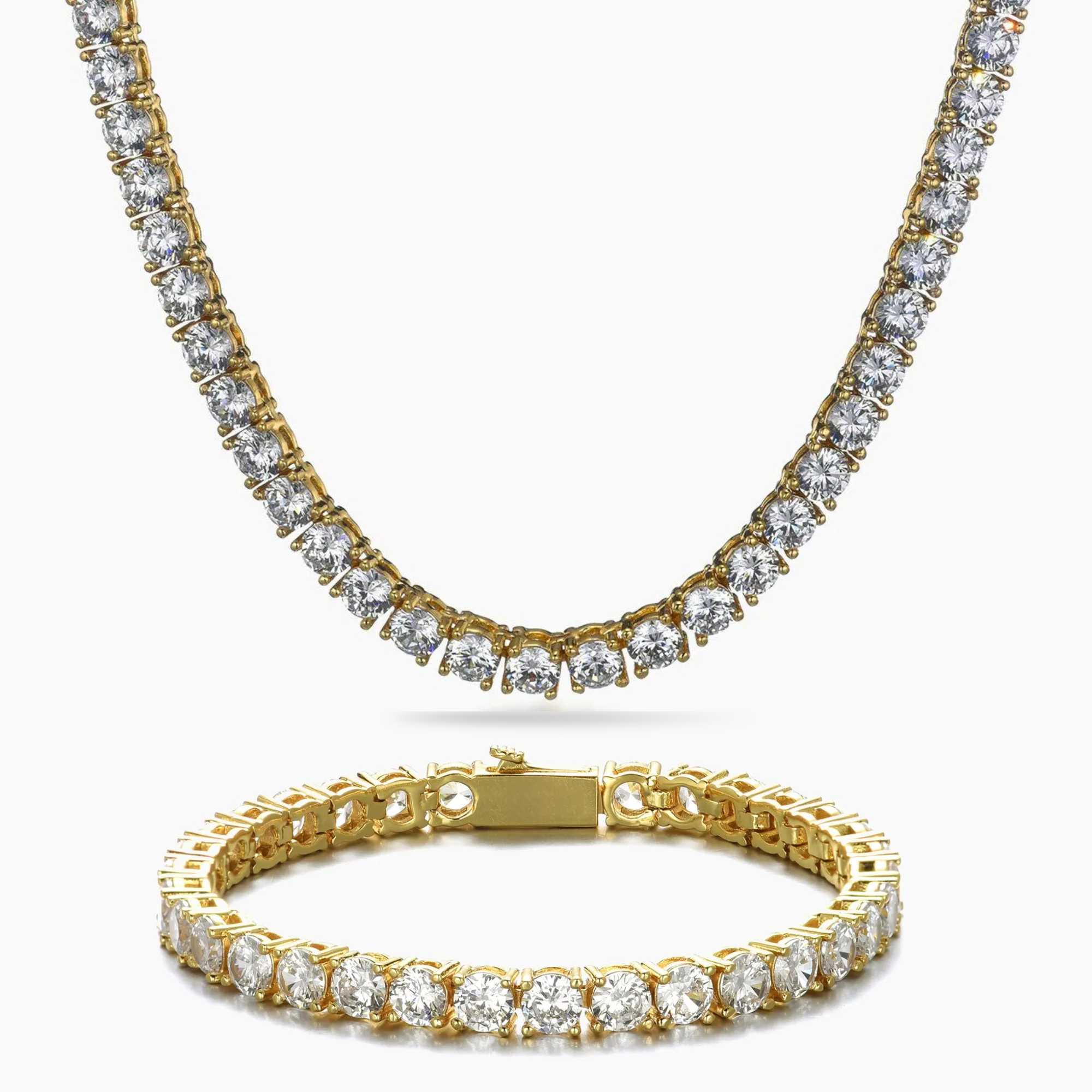 MENS 5MM TENNIS SET - GOLD