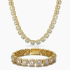 10MM CLUSTERED TENNIS SET - GOLD