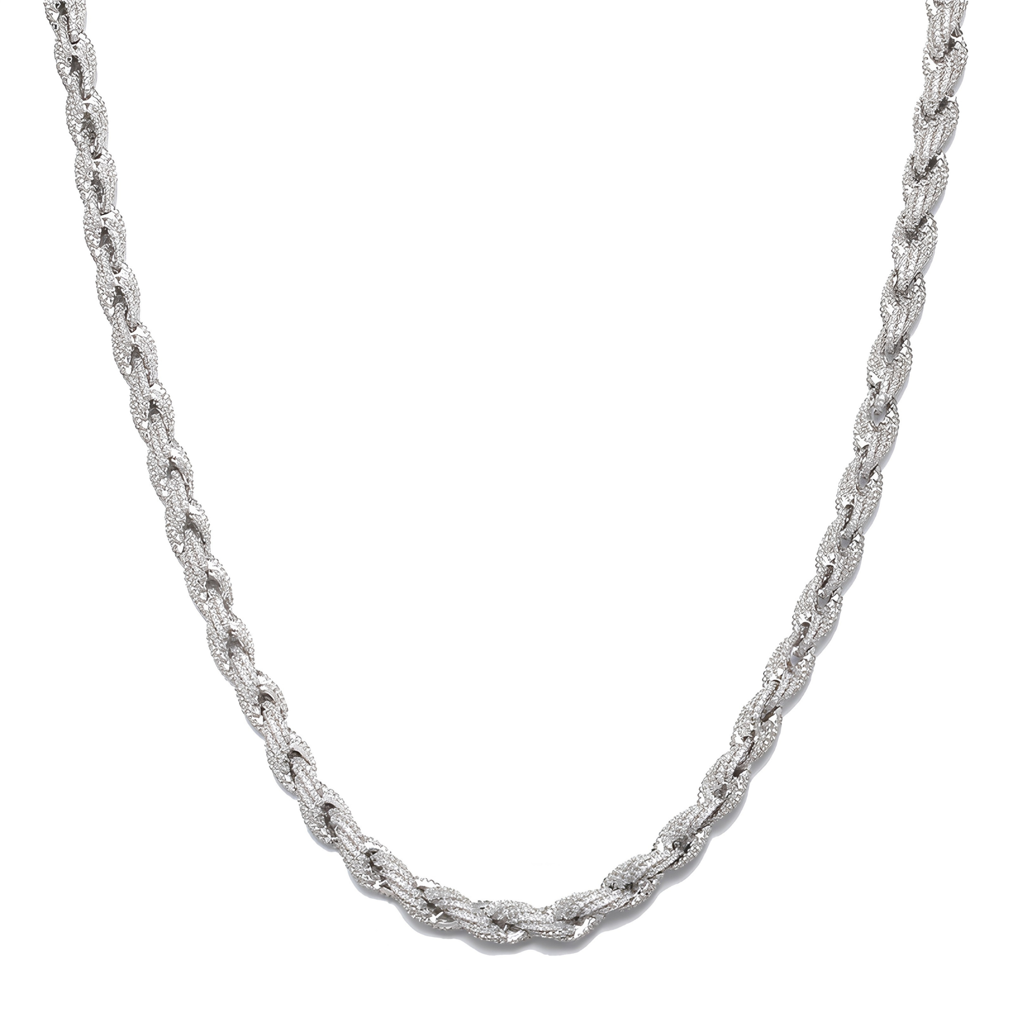 8MM ICED ROPE CHAIN - SILVER