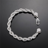 8MM ICED ROPE BRACELET - SILVER