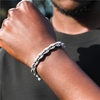 8MM ICED ROPE BRACELET - SILVER