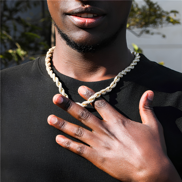 8MM ICED ROPE CHAIN - GOLD