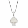 ICED SPADE PENDANT - SILVER