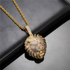 ICED LION HEAD PENDANT - GOLD