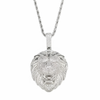 ICED LION HEAD PENDANT - SILVER
