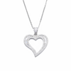 ICED OPEN HEART PENDANT - SILVER