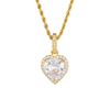 ICED HEART HALO PENDANT – GOLD