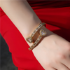6MM ICED BAGUETTE HEART CUFF BRACELET - GOLD